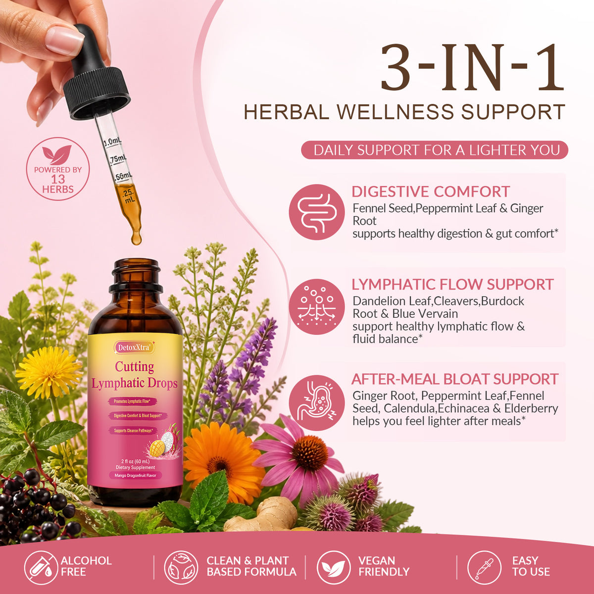 Lymphatic Flow Wellness Drops Plant-Powered Support for Daily Balance & Comfort